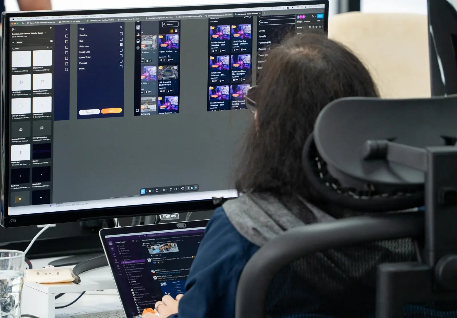 Product designer iterates on fintech interface components in Figma.